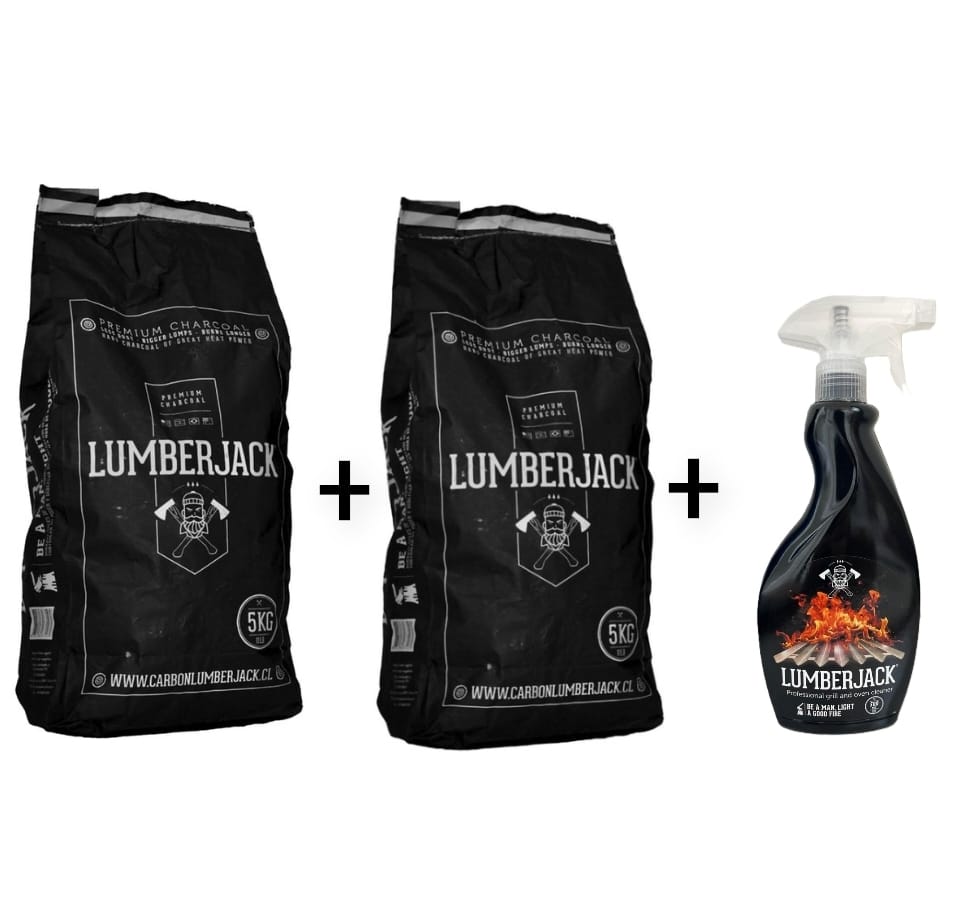 PROMO 2 Carbon Lumberjack 5kg + 1 Desengrasante profesional parrillas 500ml