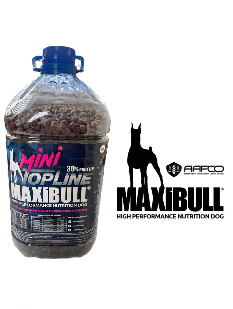 MaxiBull MINI TOPLINE (Adultos y Cachorros Razas Pequeñas) 3Kg