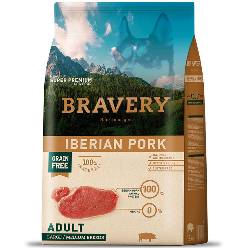 Bravery Adult Medium y Large Iberian Pork 12Kg